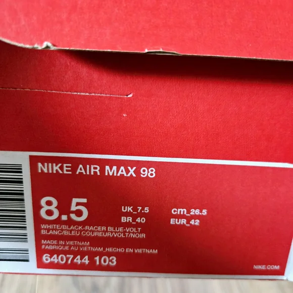 Nike Air Max 98 #640744-103 Sprite 2018 Blue White Men's Shoes Size 8.5 - Picture 14 of 15